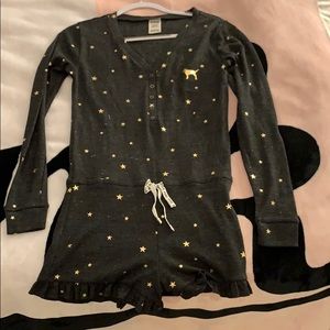 One piece pj sleepwear Pink dark grey pajamas